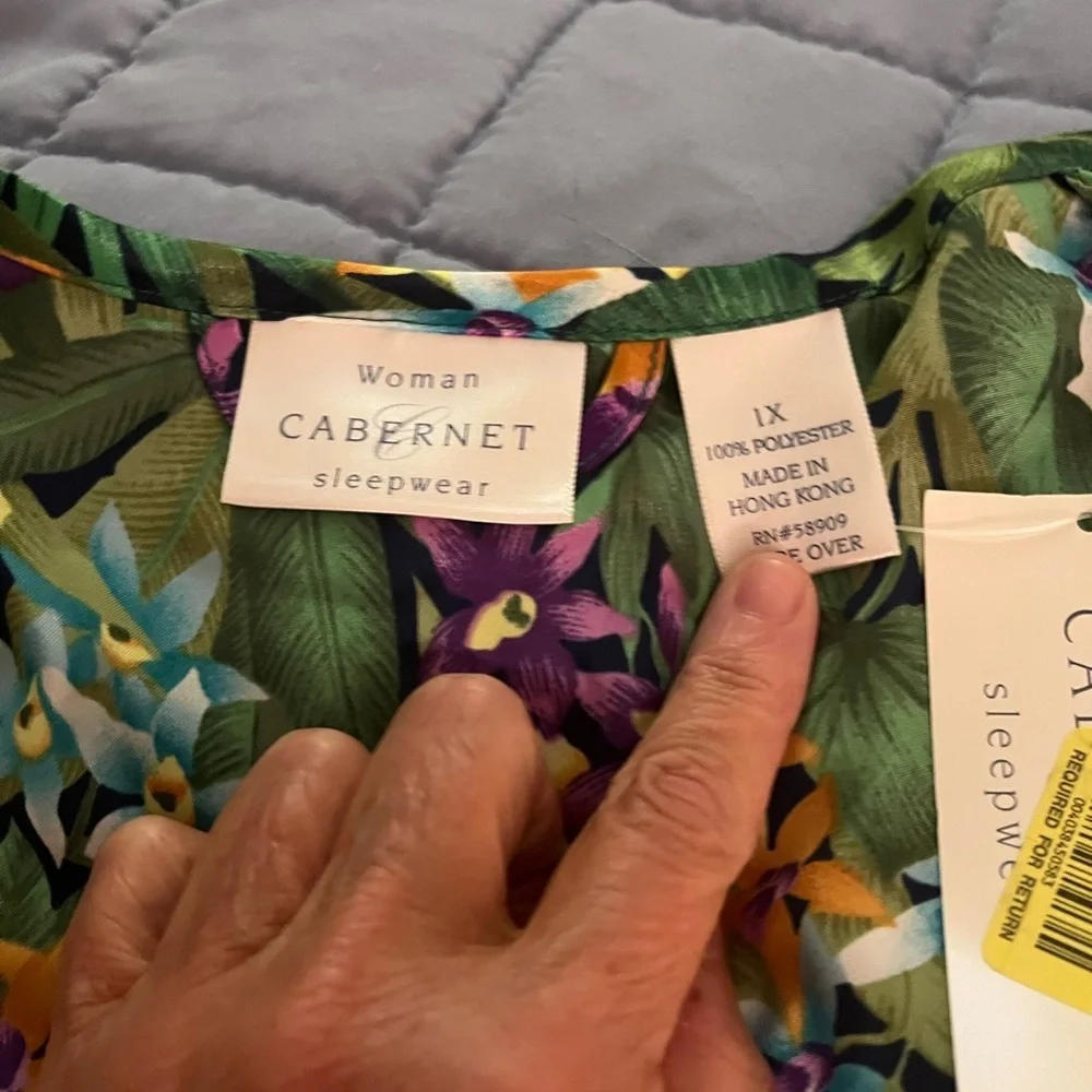 Cabernet Sleepwear Robe, Shorts and Top Womens 2X